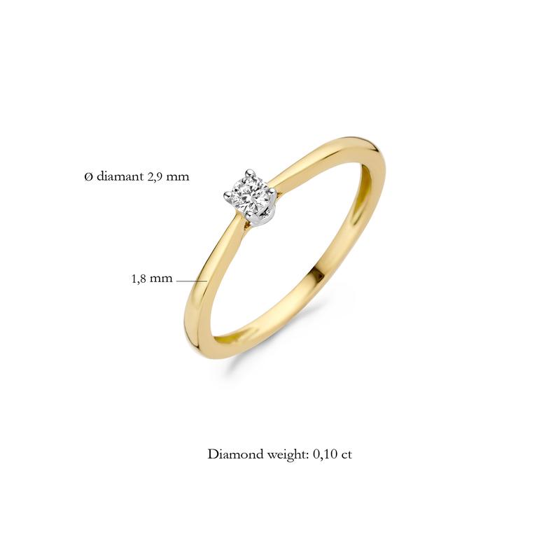 Blush Diamonds ring - 14 karaat geel en wit goud met diamant 1622BDI