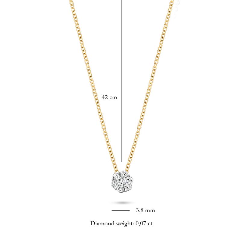 Blush Diamonds collier - 14K geel en wit goud met diamant 3602BDI