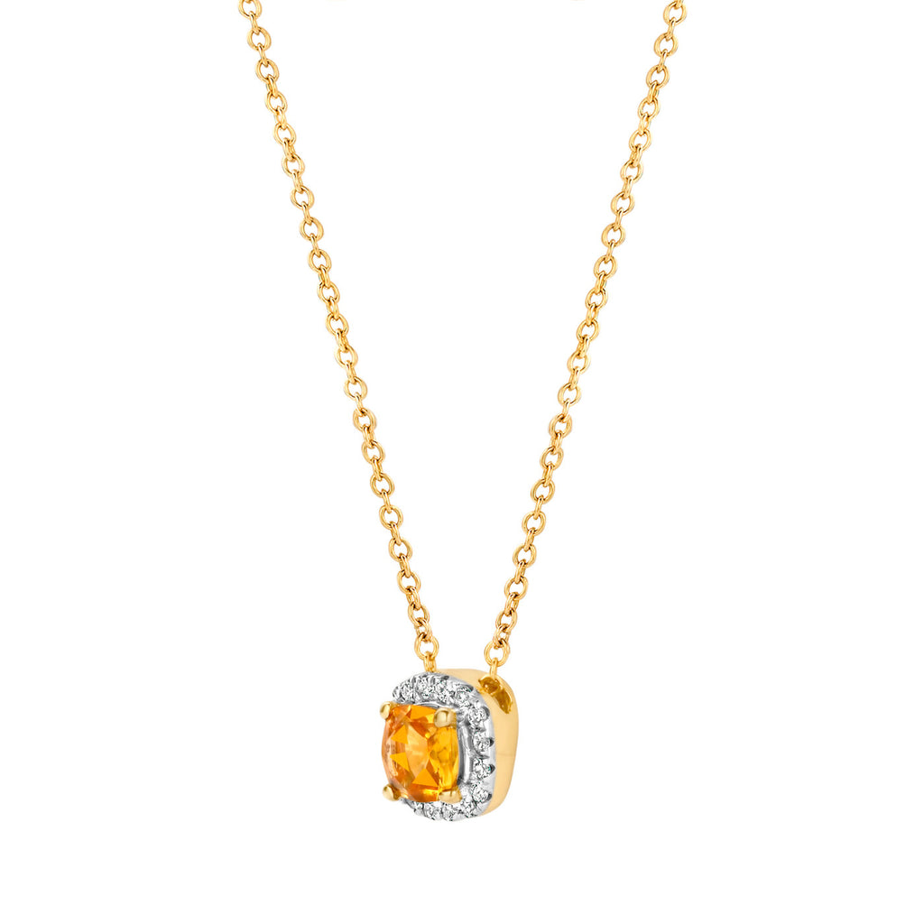Blush Diamonds collier - 14K geel- en wit goud met diamant en citrien 3607YDC