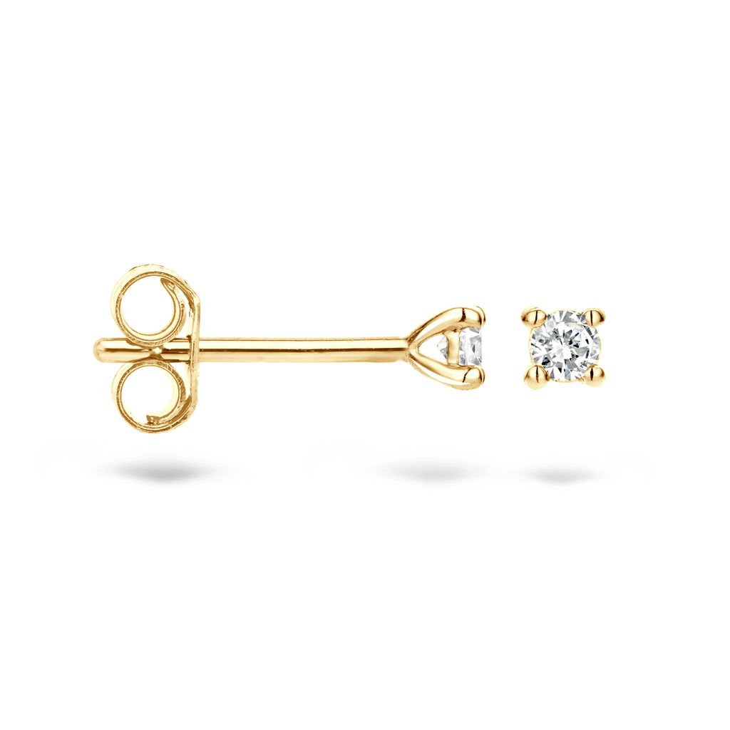 Blush Diamonds gouden oorstekers met diamant 7601YDI