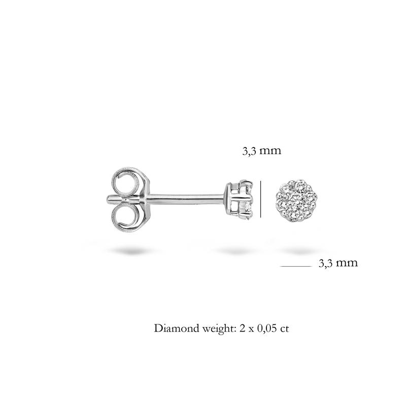 Blush Diamonds oorstekers - 14K wit goud met diamant 7603WDI