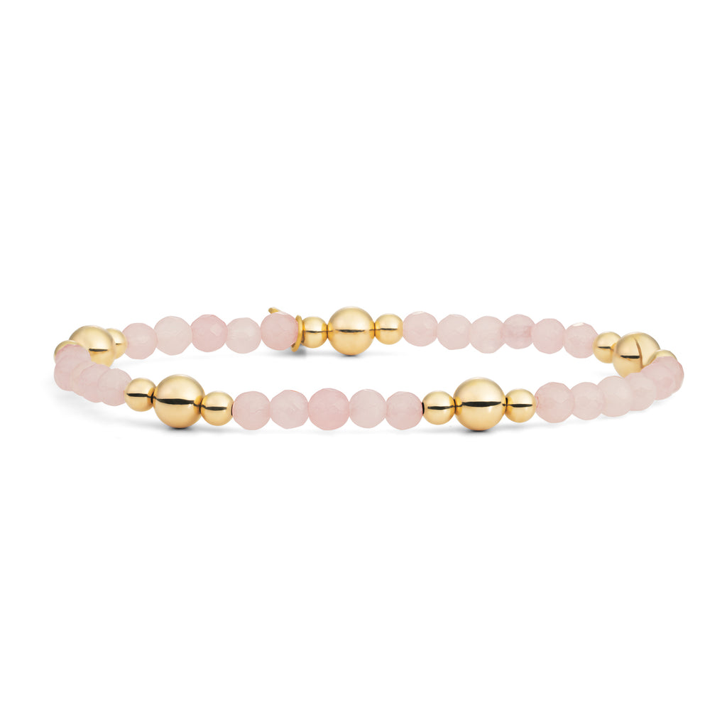 Sparkling Jewels armband Rose Quarts Bold mix bracelet BLK01G-G13