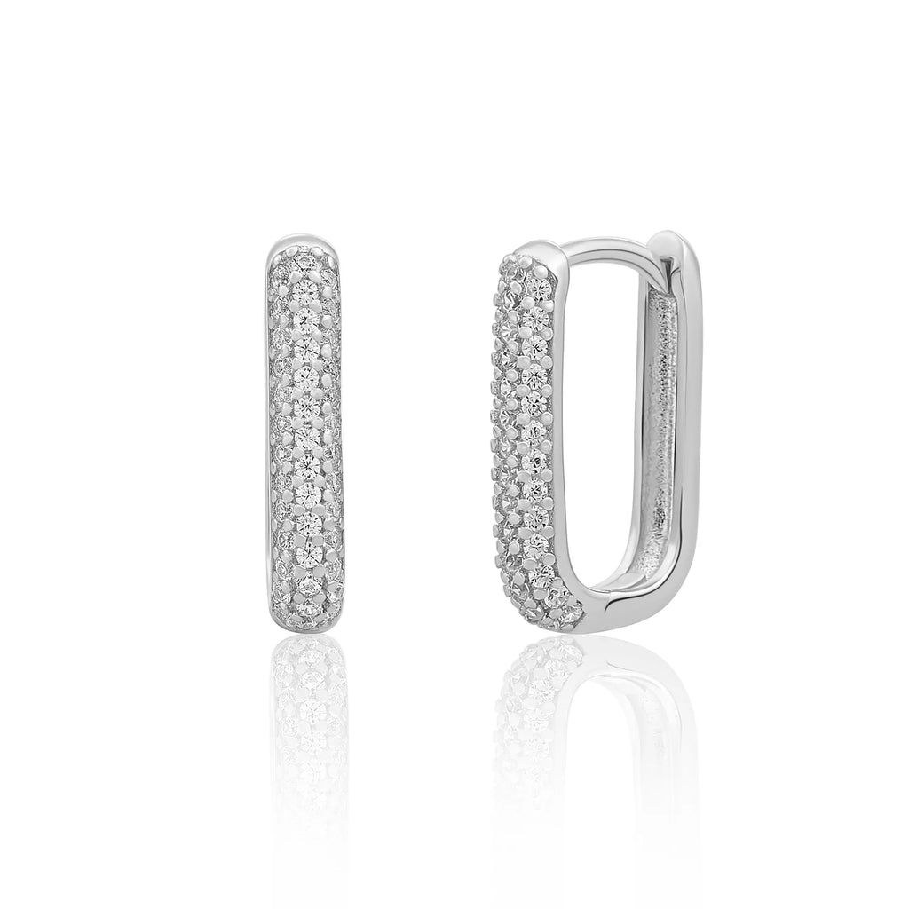 Sparkling Jewels Zilveren oorsieraden Square EAS24