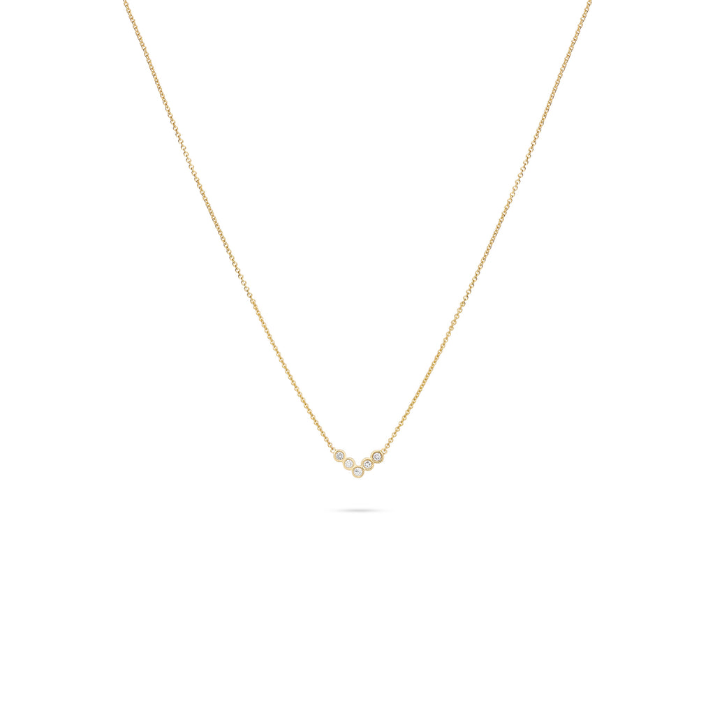 Miss Spring "Button V5 Stone" Geel Gouden Collier Diamant MSC545GG-DI