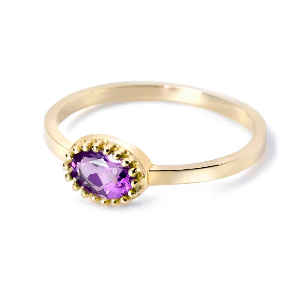 Miss Spring "Ma Petite" Geel Gouden Ring Amethist MSR510AMGG