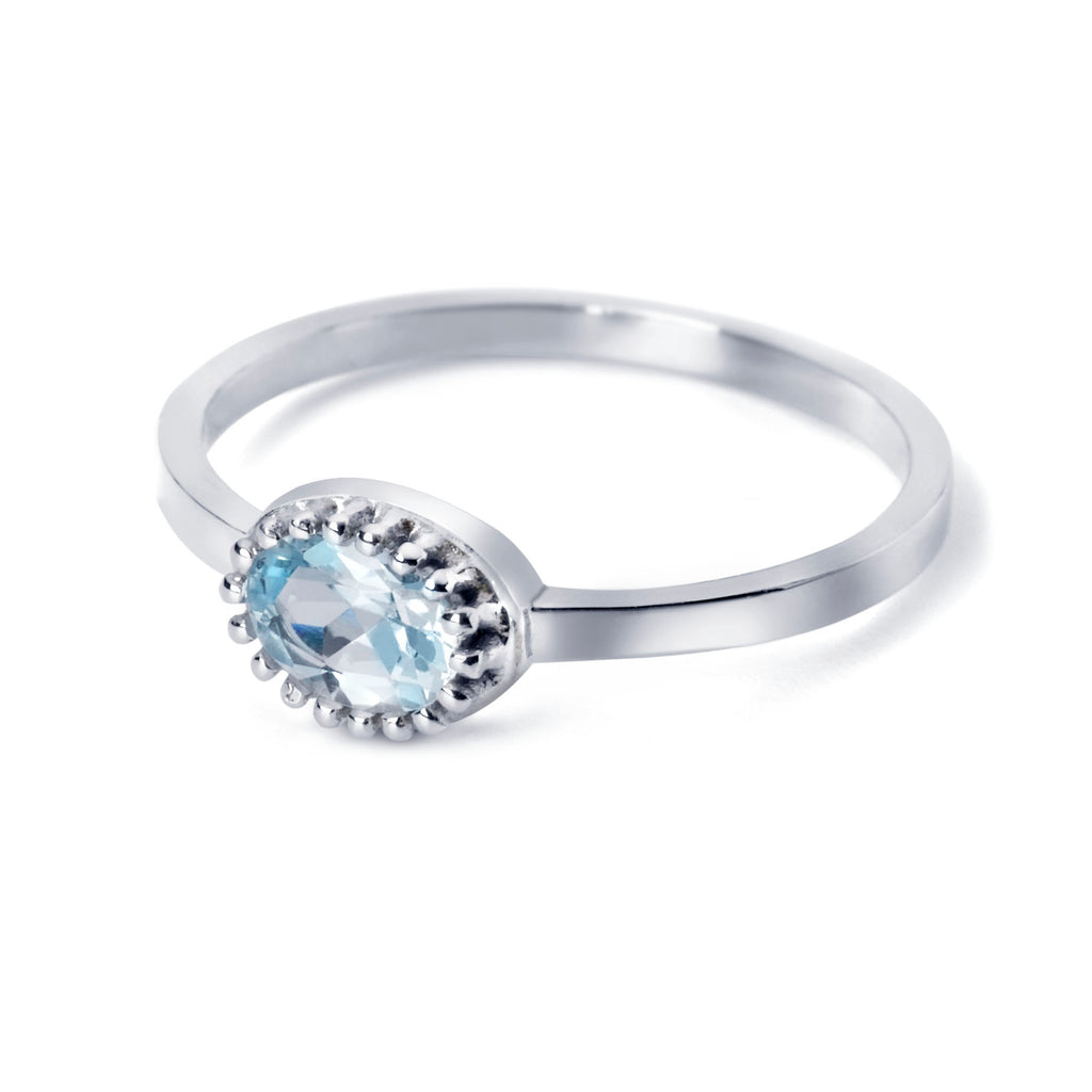 Miss Spring "Ma Petite" Wit Gouden Ring Blue Topaz MSR510BTWG