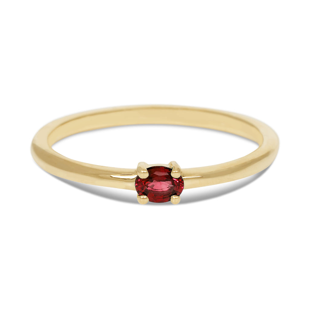 Miss Spring "Brilliantly Ovaal" Geel Gouden Ring Robijn MSR570GG-RO