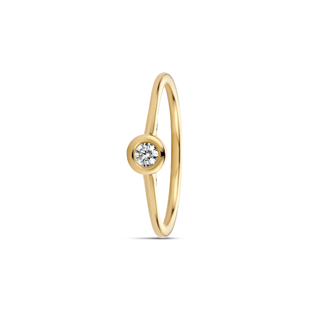 Miss Spring "Brilliantly Bezel" Geel Gouden Ring Diamant MSR611GG-DI