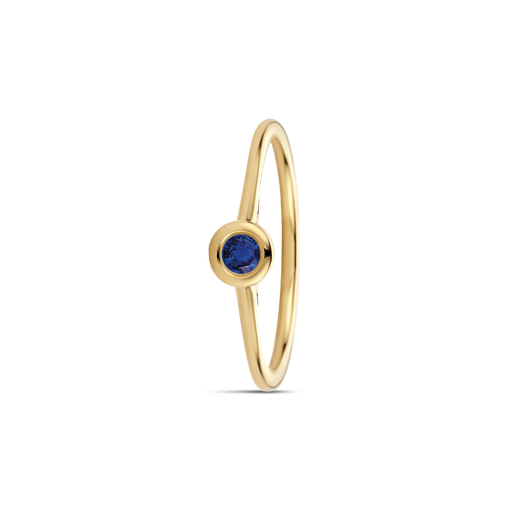 Miss Spring "Brilliantly Bezel" Geel Gouden Ring Saffier MSR611GG-SA