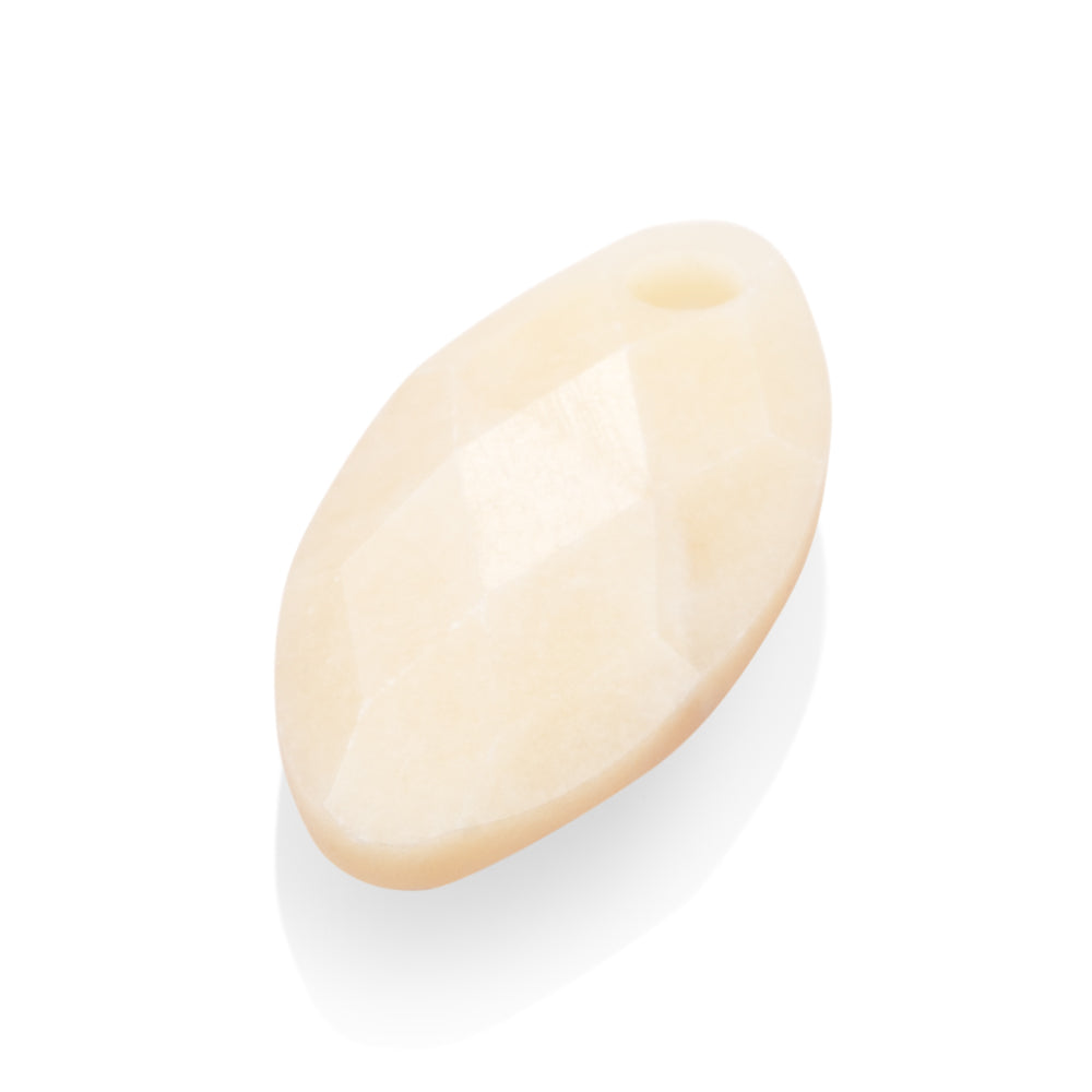 Sparkling Jewels Gemstone Facet Leaf Beige Agate PENGEM48-FCT-S