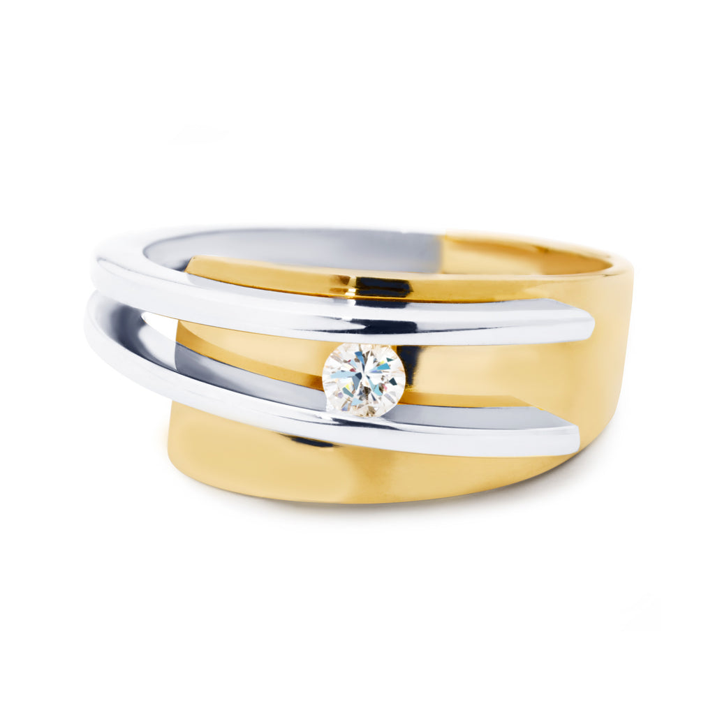 by R&C Diamonds Galla bi-color gouden ring RIN0052 0.08crt