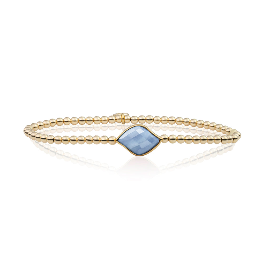 Sparkling Jewels armband Blossom Blue Lace Agate SB-G-3MM-BSG47
