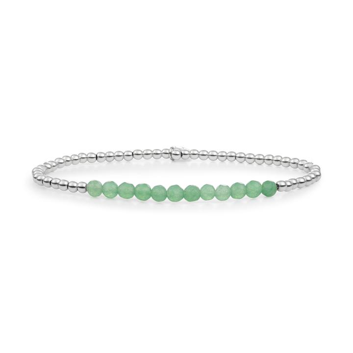 Sparkling Jewels Armband Green Aventurine Universe silver SB-GEM29-3MM-LINE