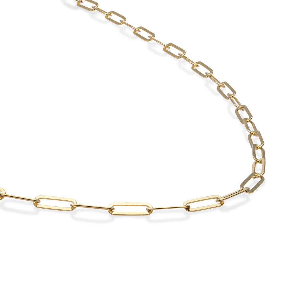 Sparkling Jewels zilveren Necklace Long Link Gold Plated SN-LGG