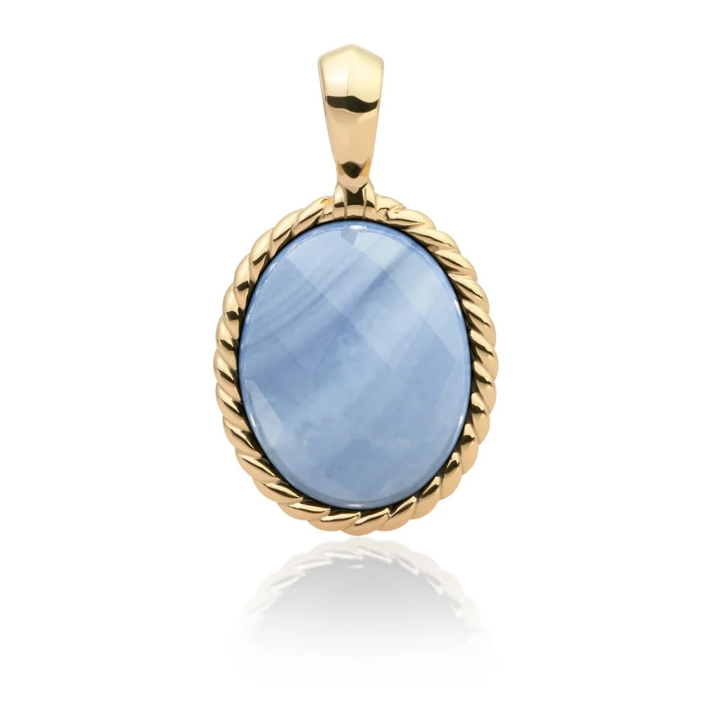 Sparkling Jewels Twist Amulet Blue Lace Agate SPG21-G47