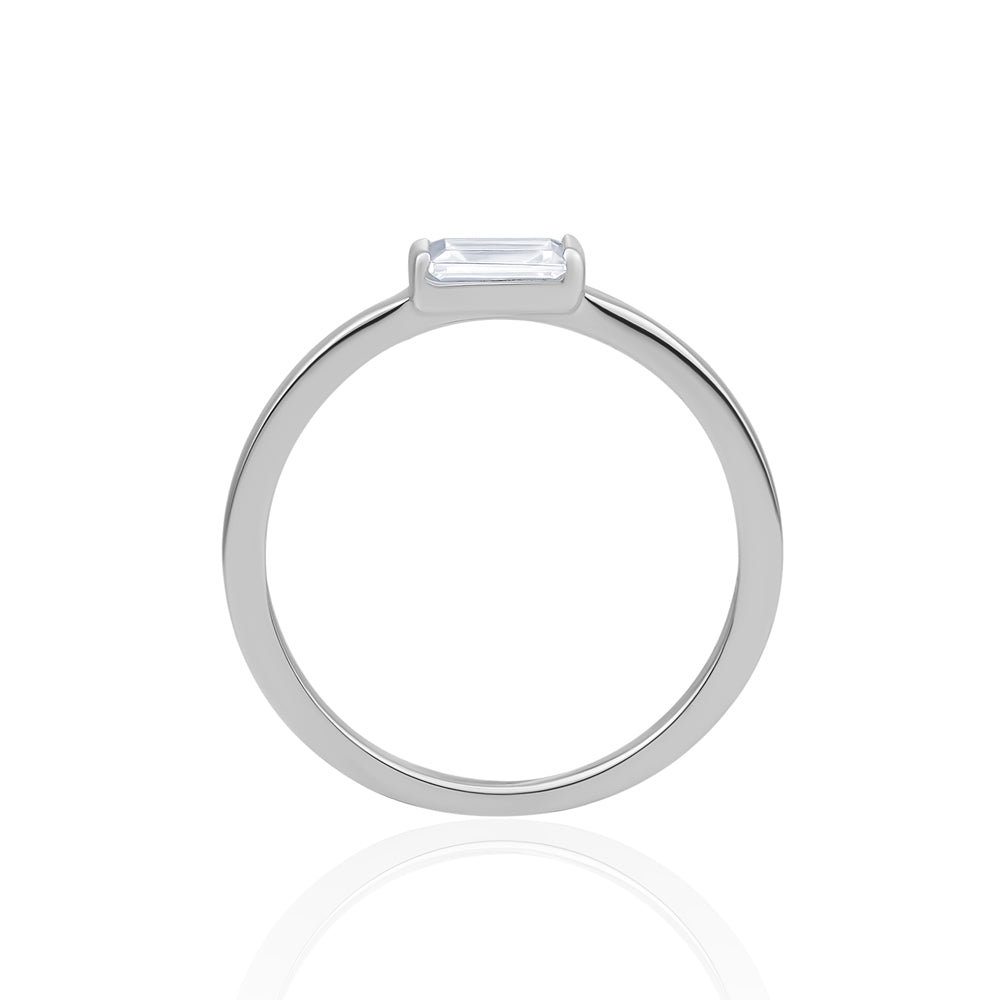 Sparkling jewels zilveren ring Baguette SRI06