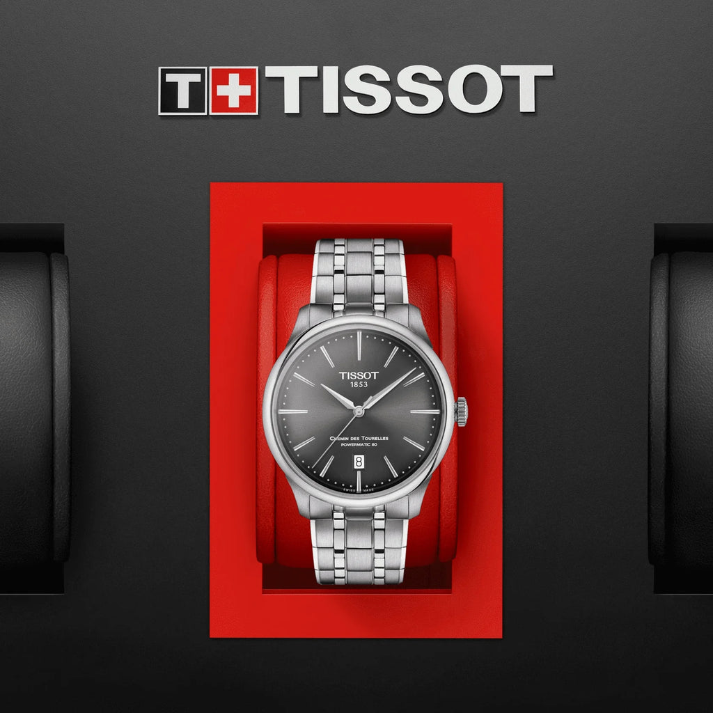 Tissot T- Classic Chemin Des Tourelles 39mm Powermatic 80 horloge T1398071106100