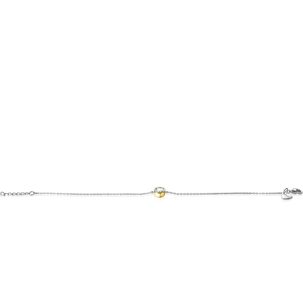 Zinzi zilveren armband met ronde zetting geel verguld ZIA1775G