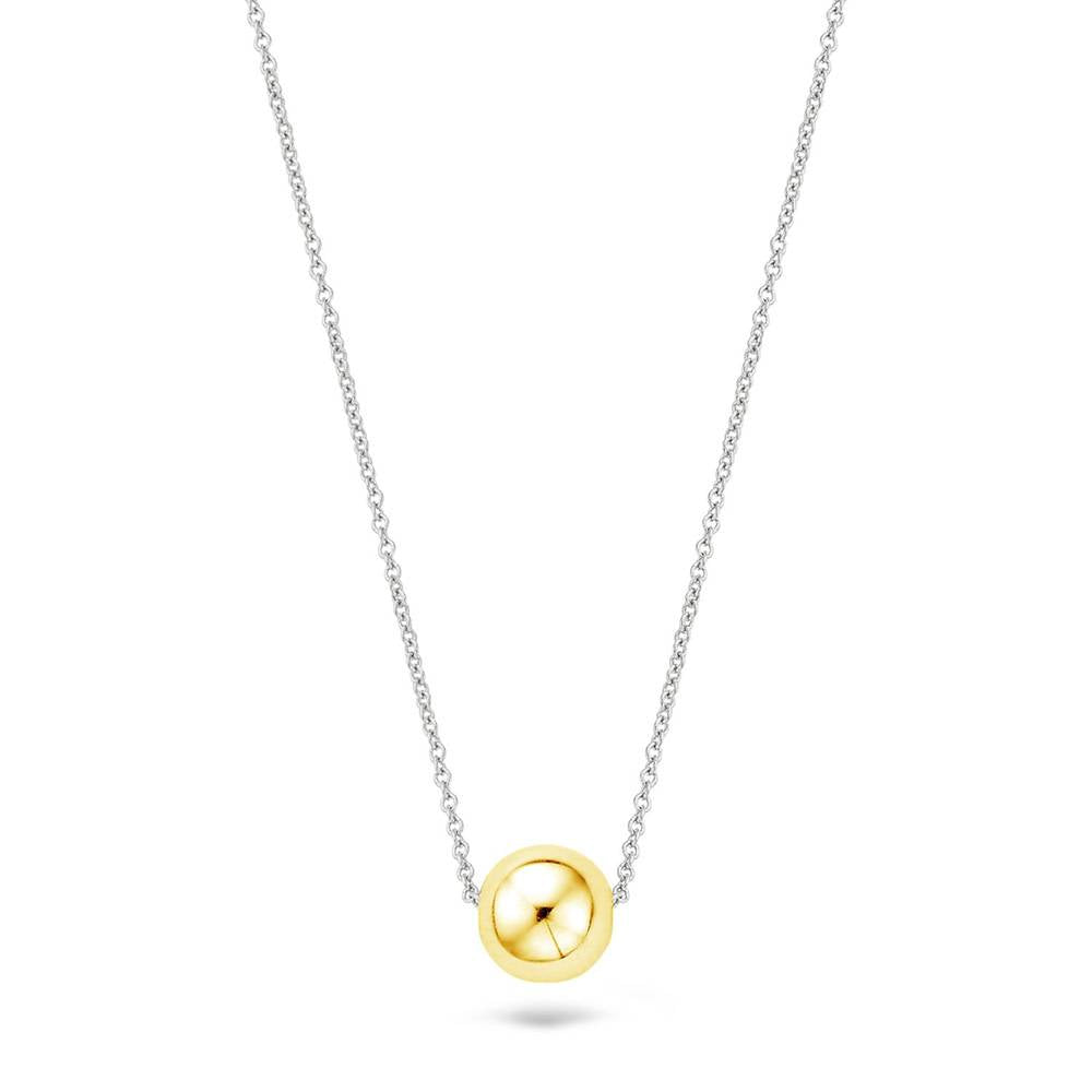 Blush Jewels 14 karaat wit gouden collier met geel gouden hanger 3071BGO