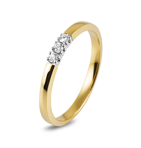 by R&C Diamonds Carole bi-color gouden ring RIN1701-3 0.03crt