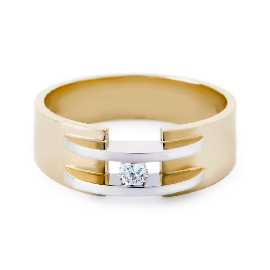 by R&C Diamonds Zoe bi-color gouden ring RIN0053S 0.03crt
